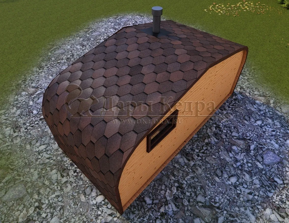 Баня «Викинг» из кедра 5х2,2 метра с боковым входом