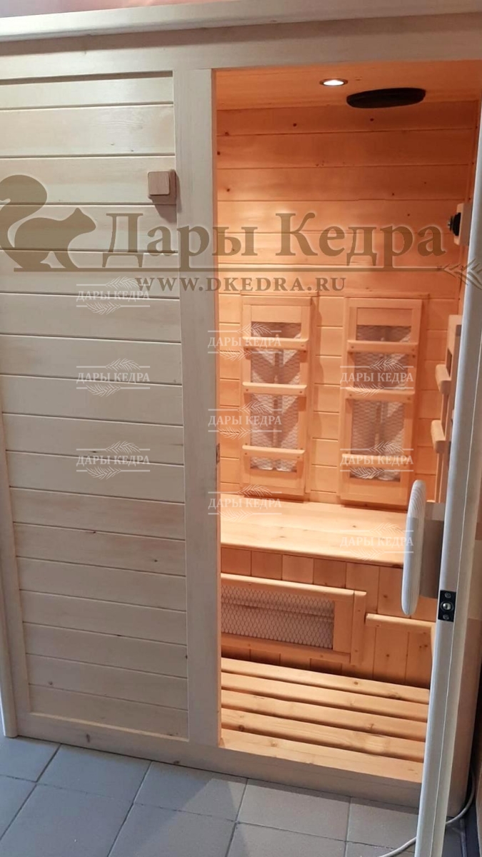 Двухместная инфракрасная сауна кабина из кедра и липы с керамическими излучателями